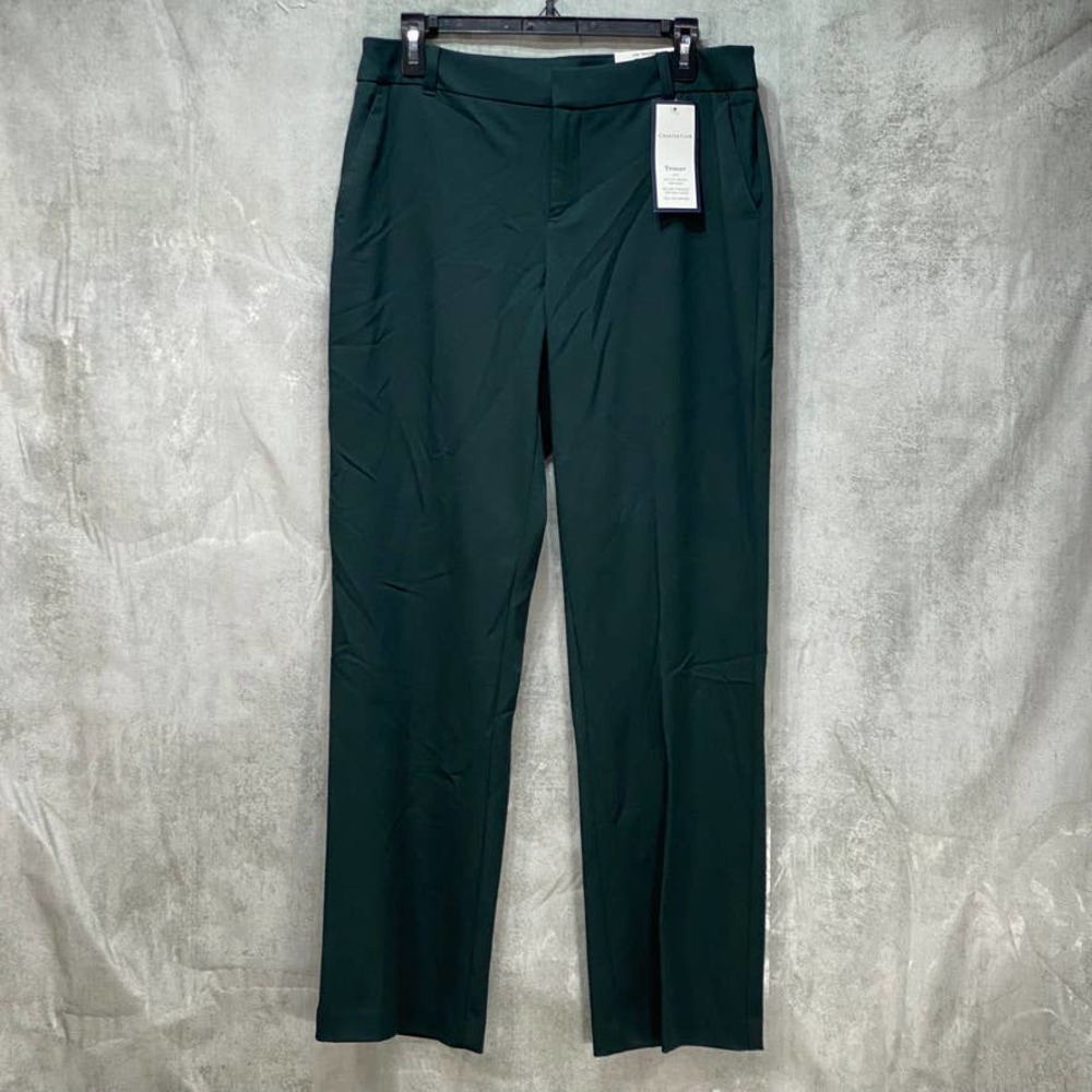 Charter Club Women's Green Mid-Rise Pull-On Trousers SZ 10